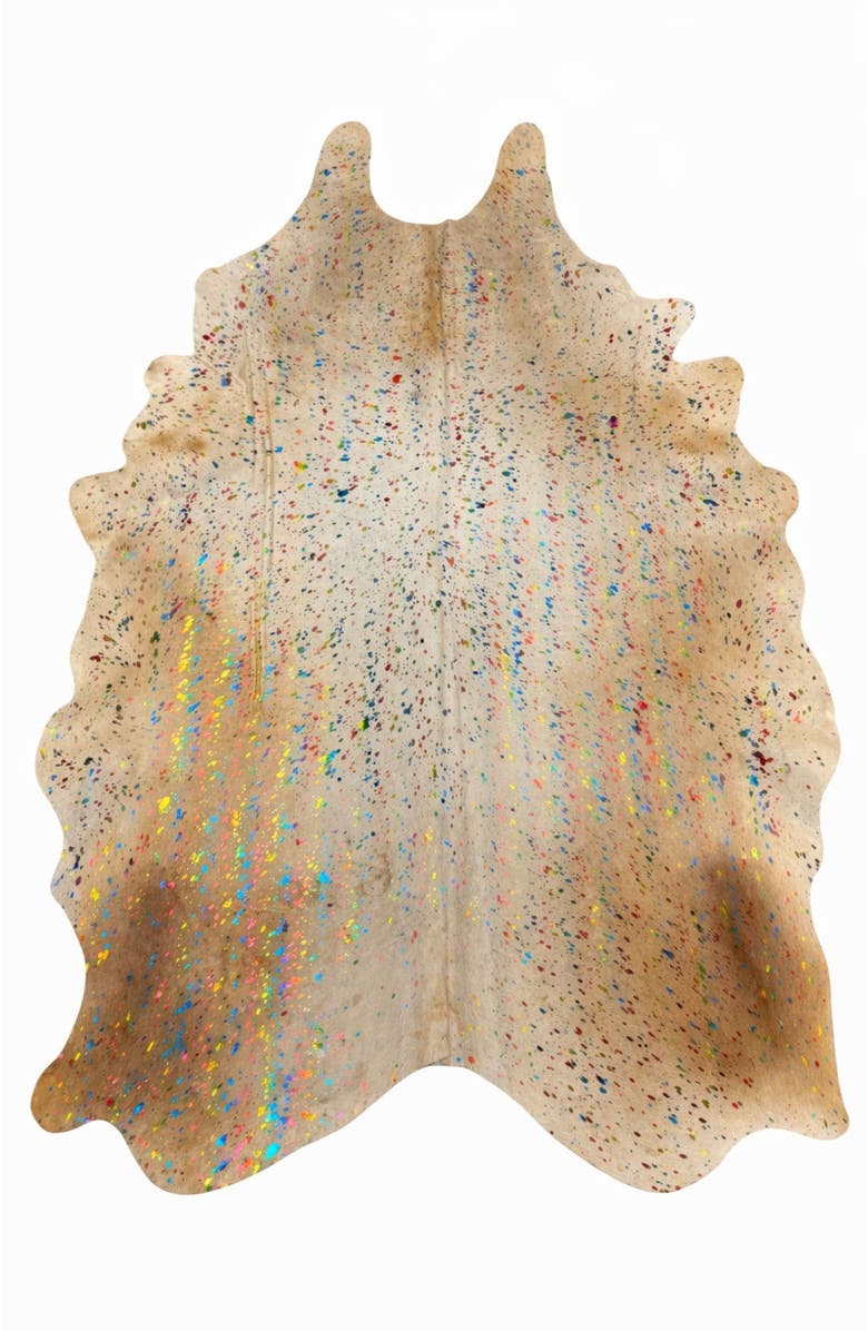 Rhacam Eco Hides RH Rugs Luma Metallic Color Cowhide Rug 8'3" × 6'6", Main, color, Metallic Color