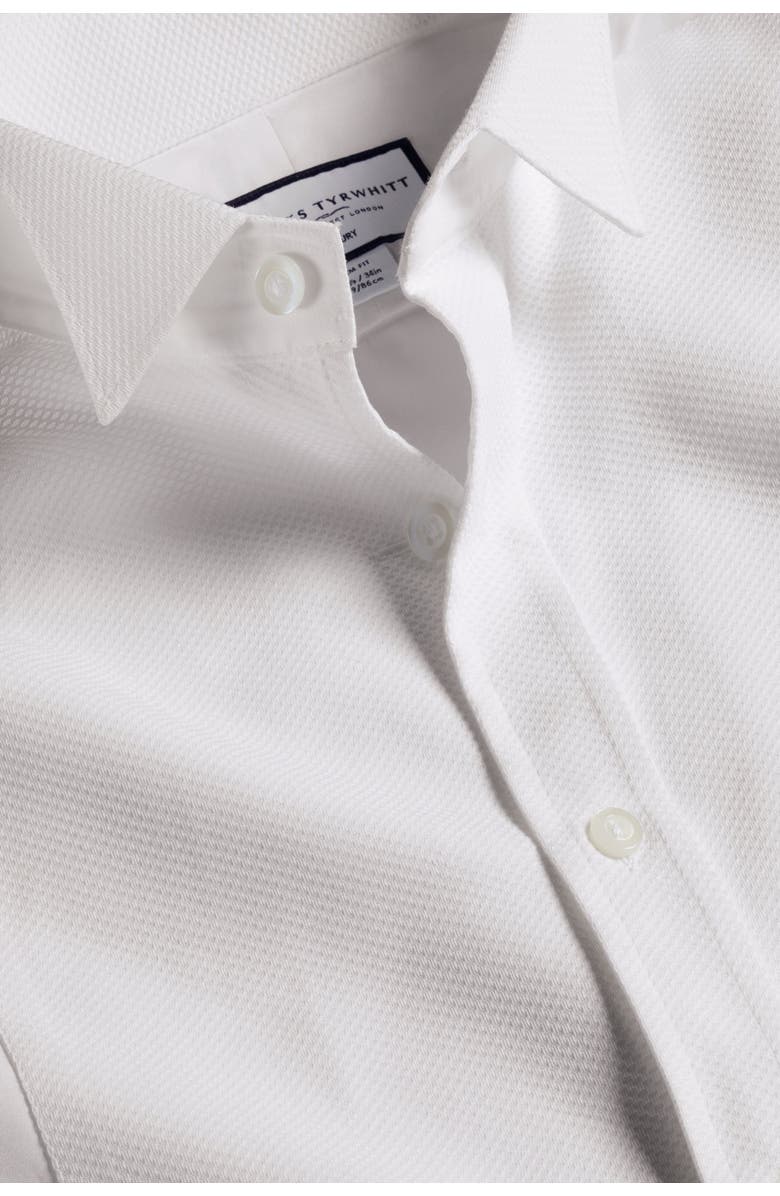 Charles Tyrwhitt Bib Front Wing Collar Evening Slim Fit Shirt Double Cuff, Alternate, color, White