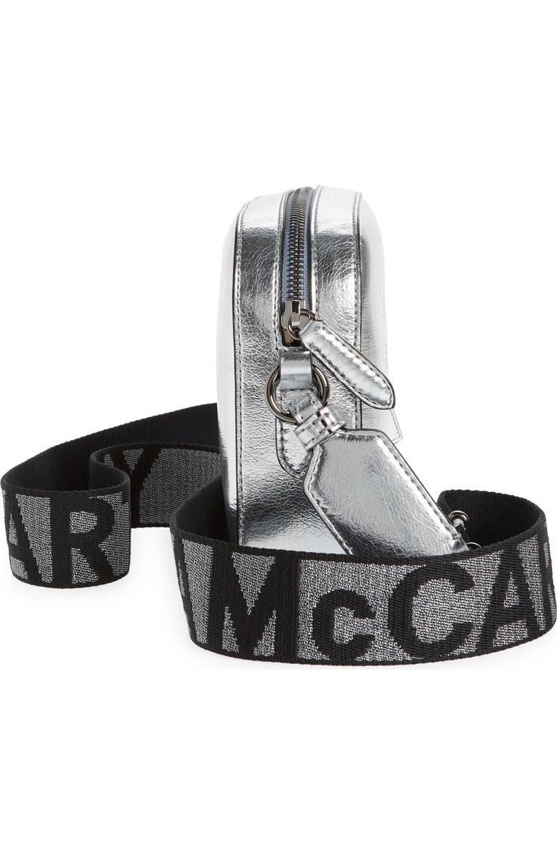 Stella McCartney Small Metallic Faux Leather Camera Bag, Alternate, color,