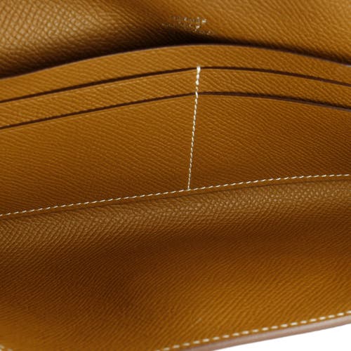Pre-owned Hermes Hermes Chaine D'ancre To Go Wallet Epsom In Brown