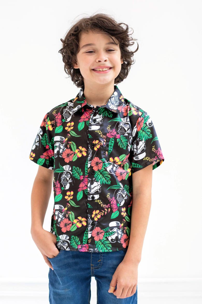 Short Sleeve Button Down Shirt, Alternate, color, Black