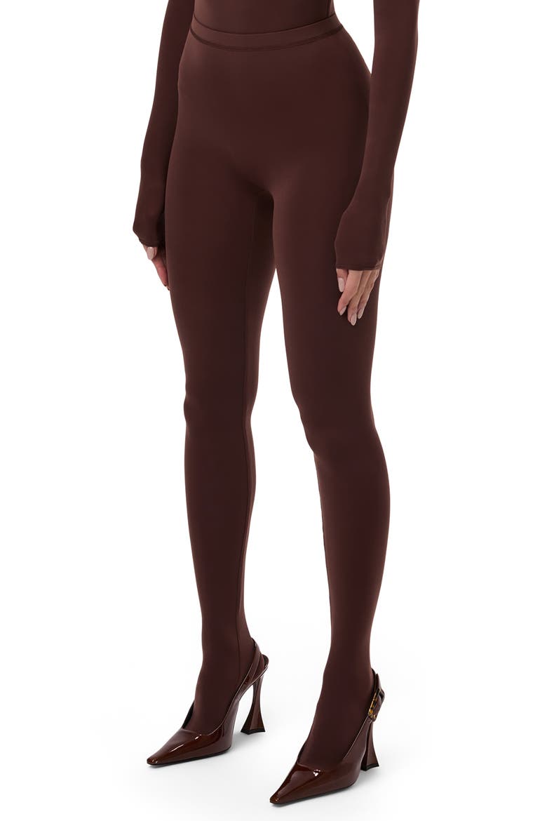 Closed Toe Leggings, Alternate, color, CHOCOLATE