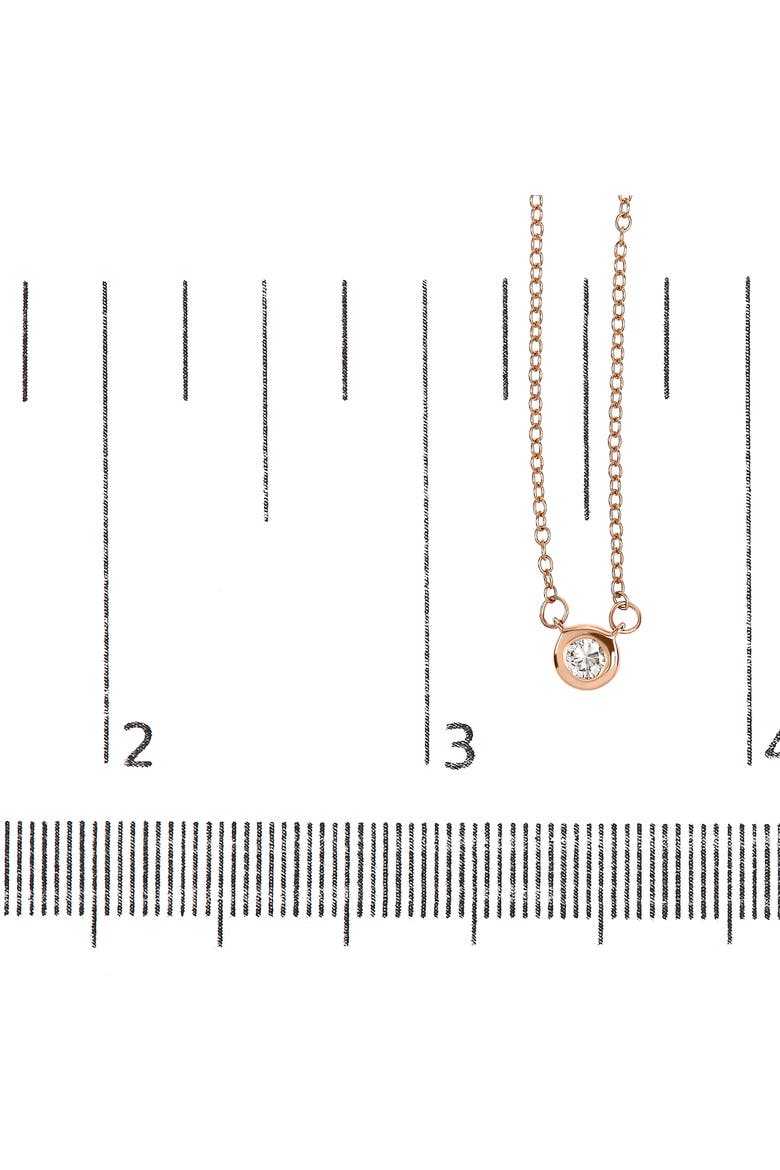 10K Gold 1/5 Cttw Diamond Bezel-Set Solitaire Pendant Necklace, Alternate, color, Rose
