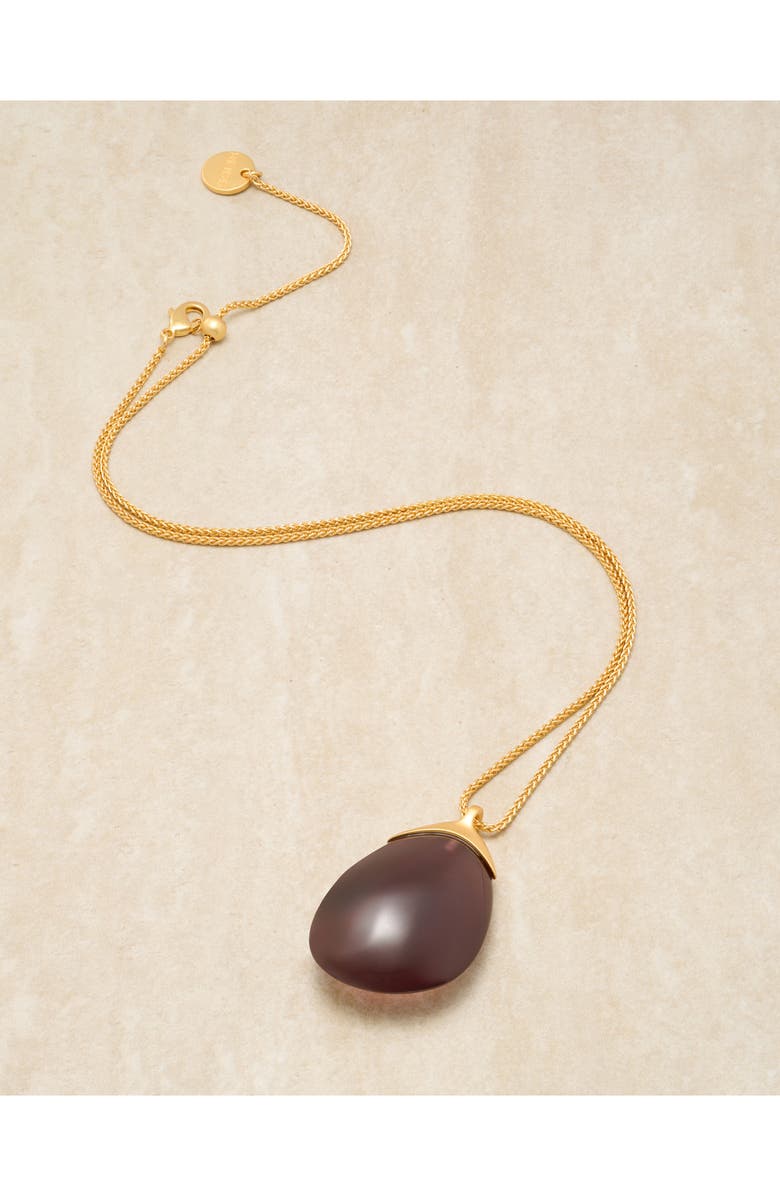 Reiss Pia Pendant Necklace, Alternate, color, Gold Tone / Burgundy