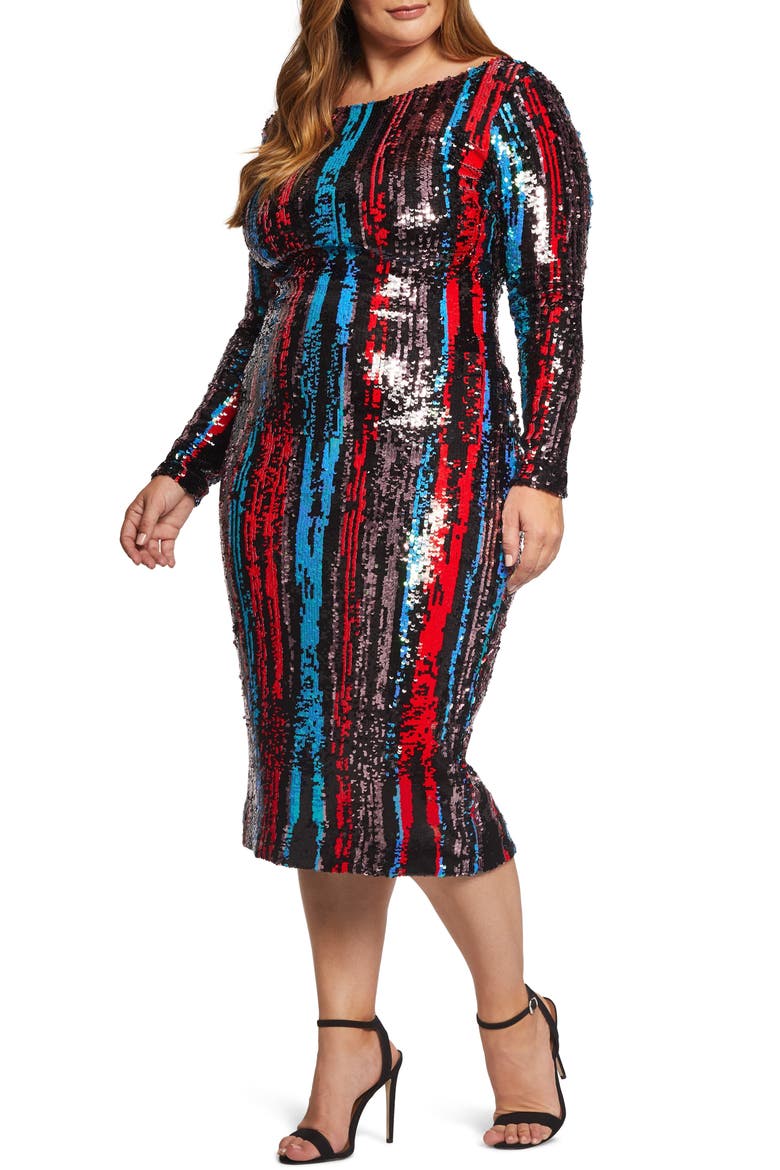 Emery Scoop Back Dress, Alternate, color, ROUGE RED MULTI