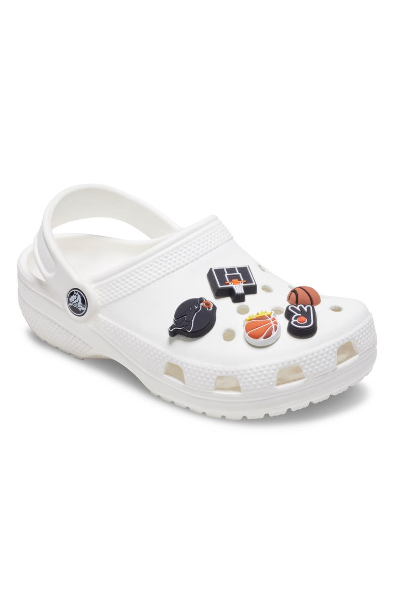 CROCS Basketball Team 5-Pack Jibbitz Shoe Charms, Alternate, color, White