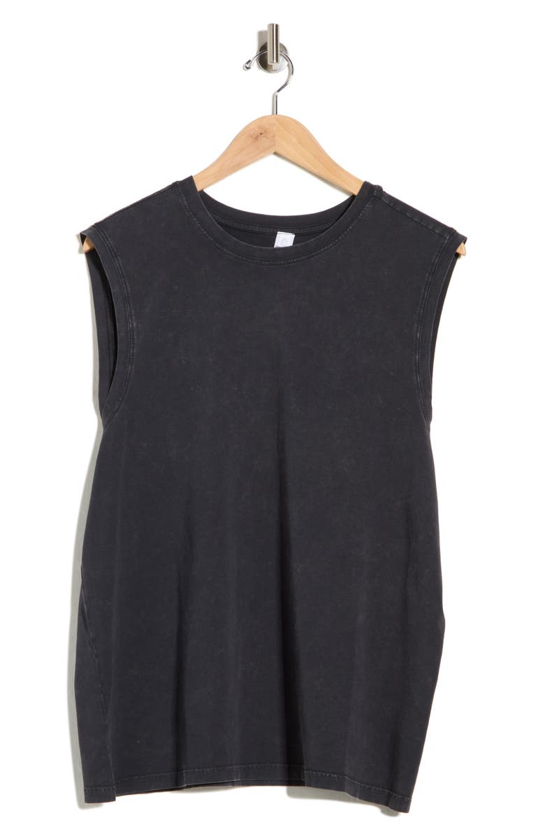 90 DEGREE BY REFLEX Acid Wash Cotton Blend Tank, Main, color, Black