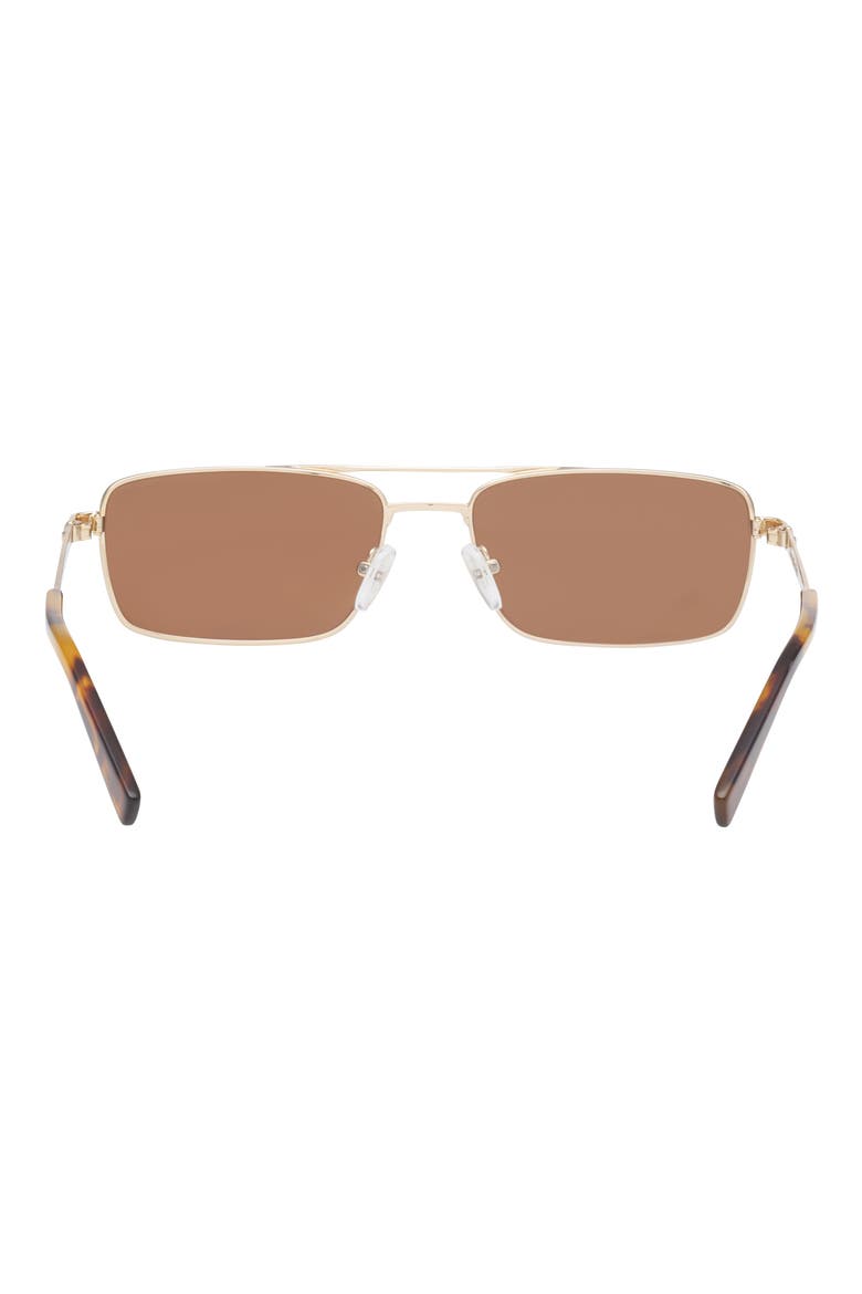 57mm Square Sunglasses, Alternate, color, GOLD / SOLID DARK BROWN LENS
