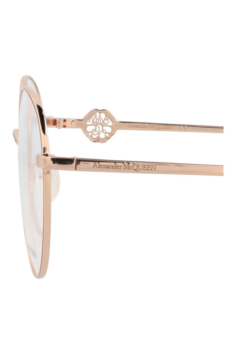 55mm Round Optical Glasses, Alternate, color, GOLD GOLD TRANSPARENT