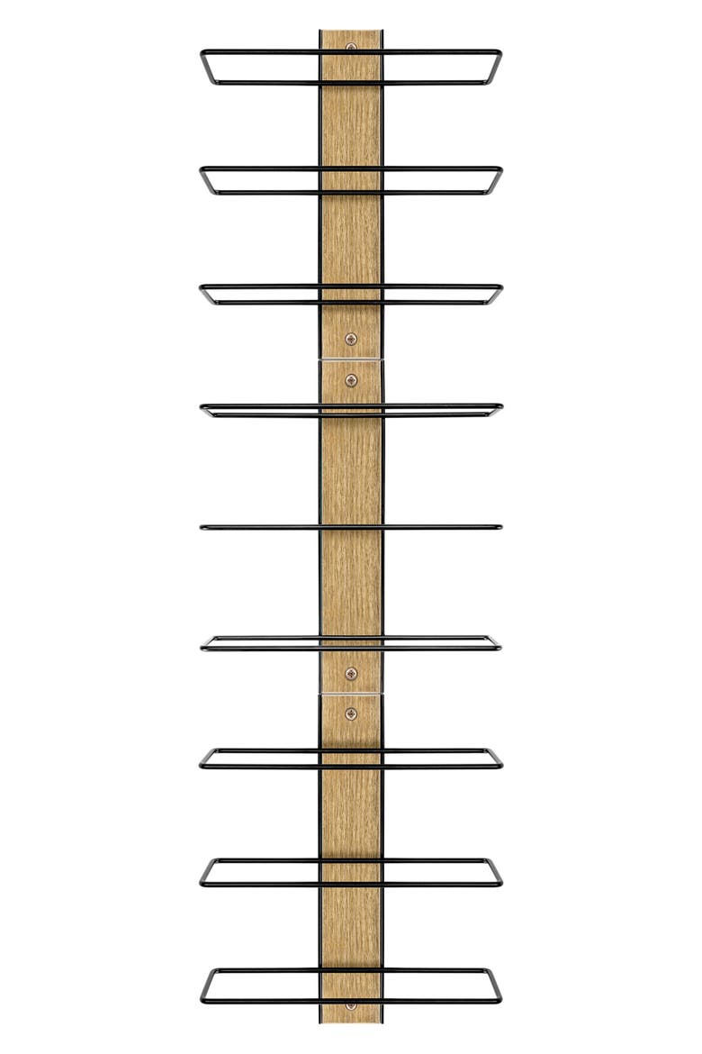 9-Bottle Wall Wine Rack, Main, color, BROWN