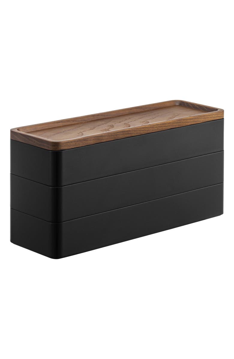 Yamazaki 3-Tier Accessory/Watch Box, Main, color, Black