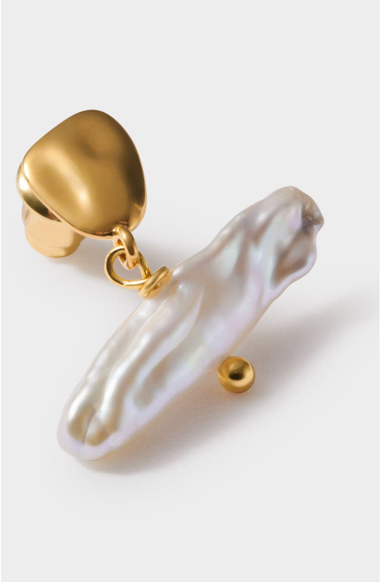 Katie Loxton Sol Pearl T-Bar Earrings, Alternate, color, Gold Coated