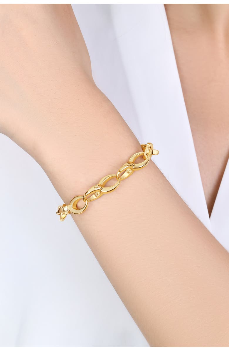 Mint & Lily Bold Cable Link Charm Bracelet, Alternate, color, 18K Gold Plated