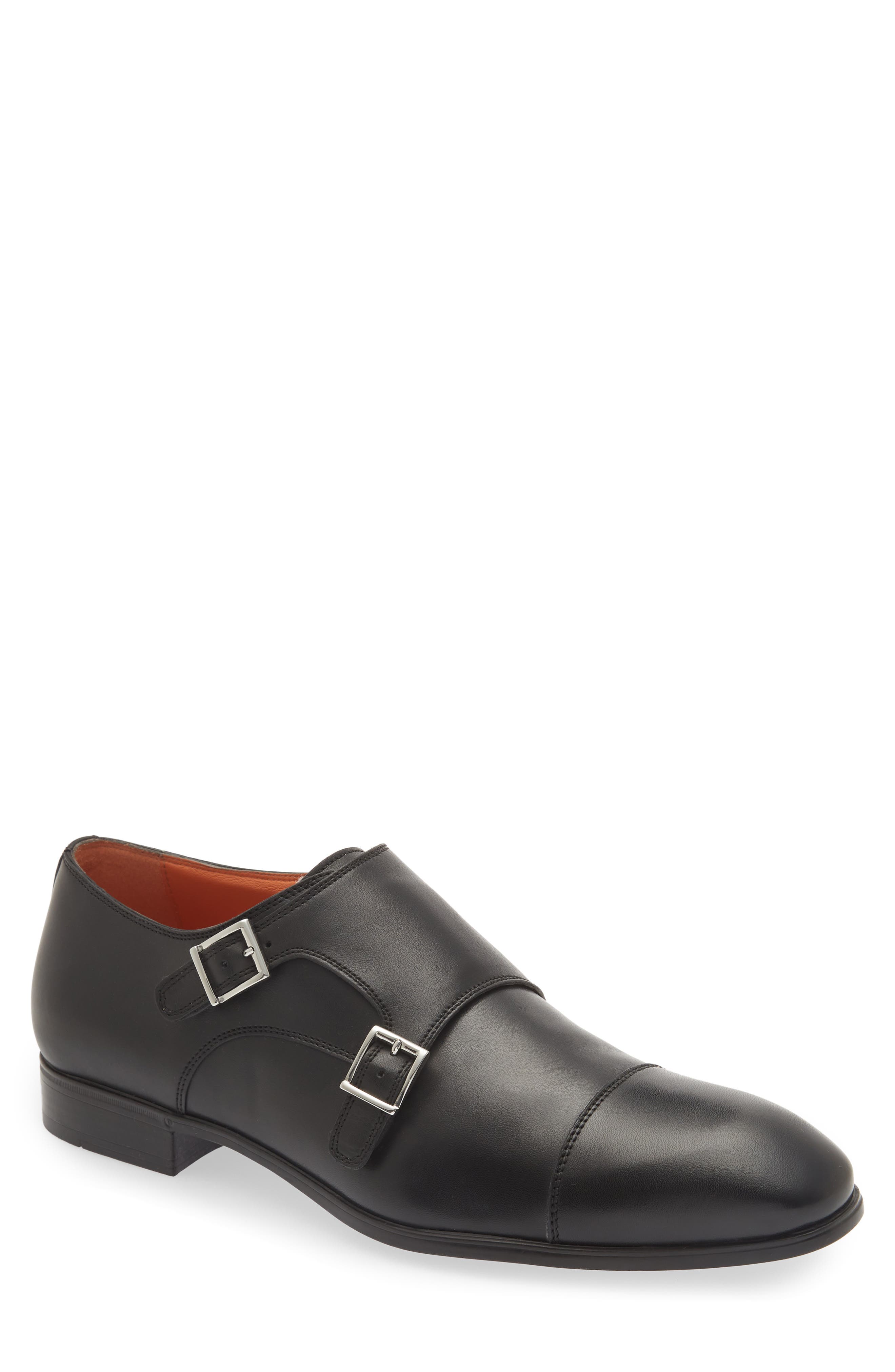 Santoni Beginner Double Monk Strap Shoe, Main, color, 