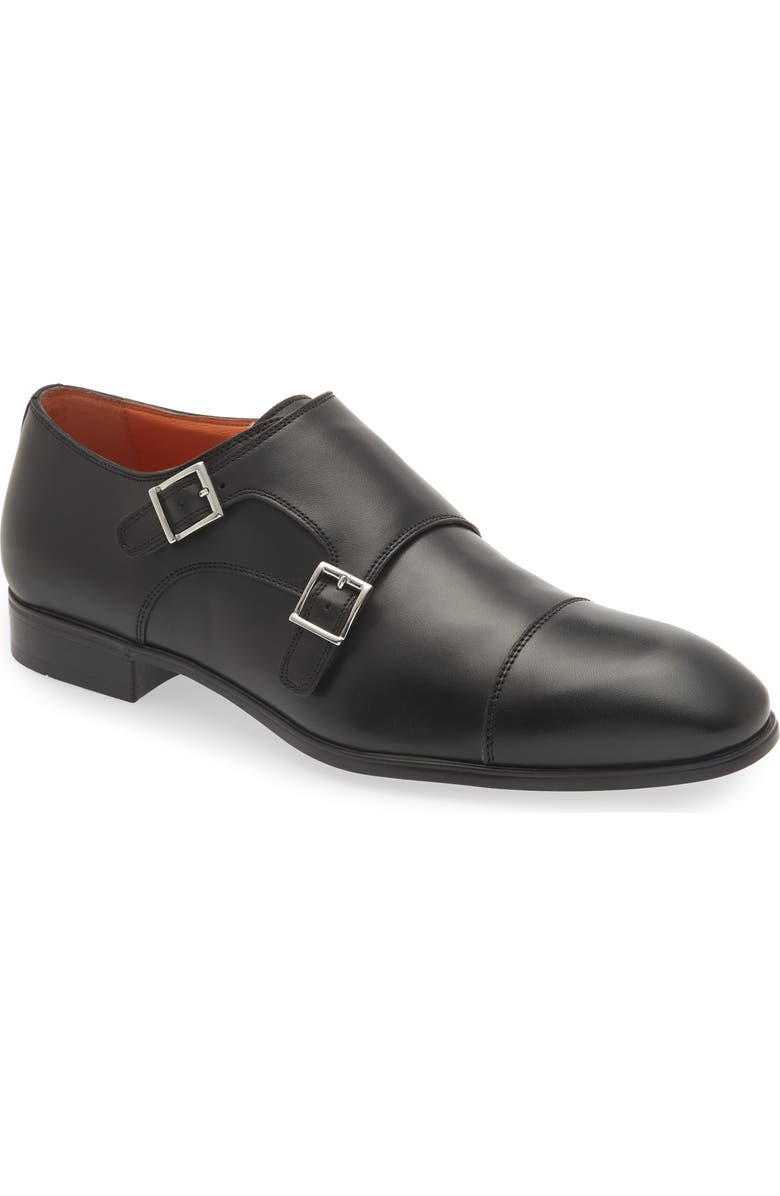 Santoni Beginner Double Monk Strap Shoe, Main, color,