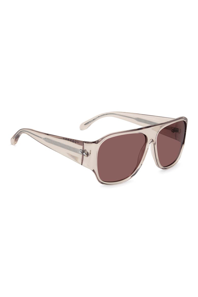 60mm Navigator Sunglasses, Alternate, color, NUDE/ BURGUNDY