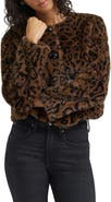 Lee Leopard Print Faux Fur Cropped Jacket