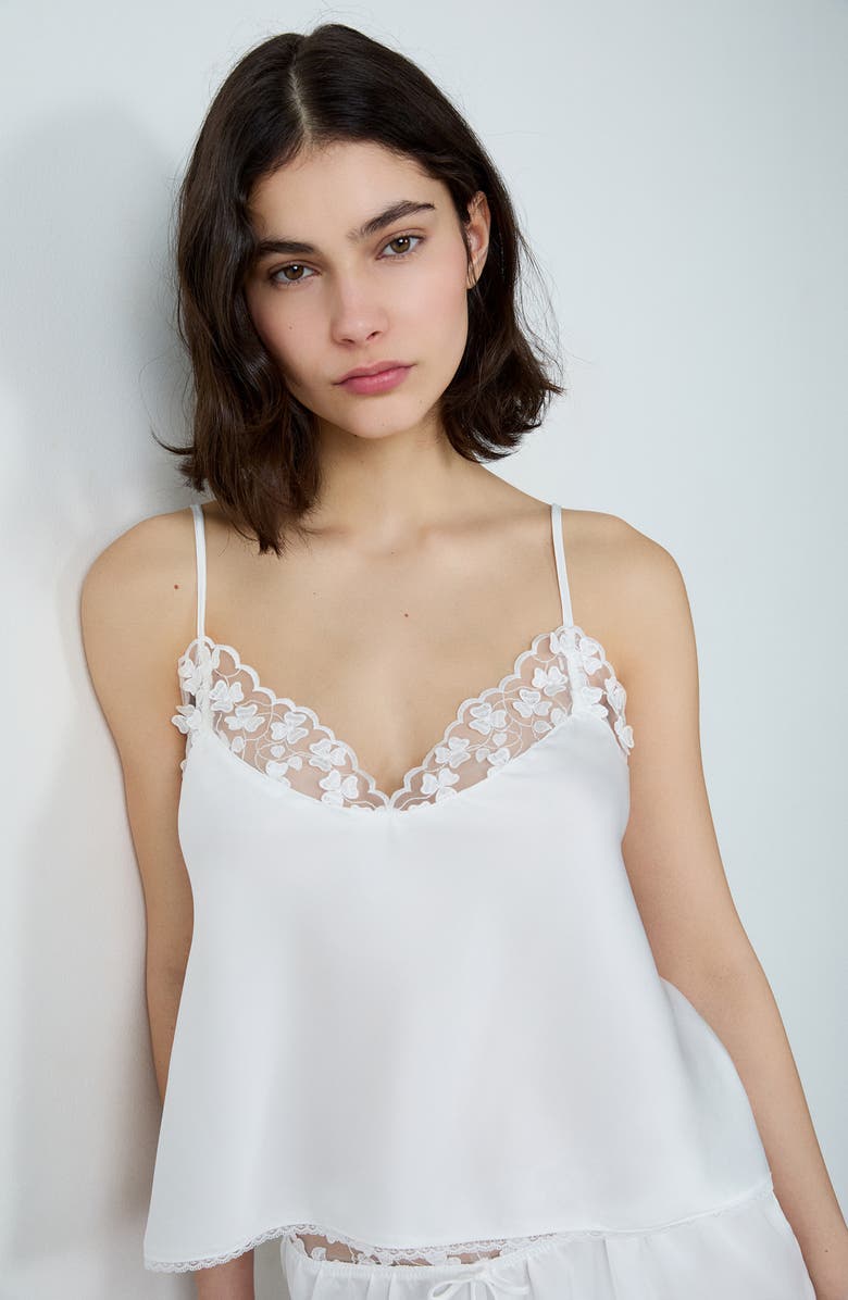 Etam Amour Caraco Appliqué Camisole, Alternate, color, White