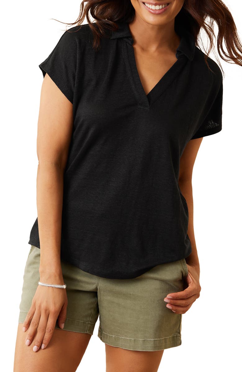 Tommy Bahama Linnea Linen Jersey Top, Main, color, 