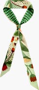 Jessie Zhao New York Silk Skinny Scarf of Green Wonderland