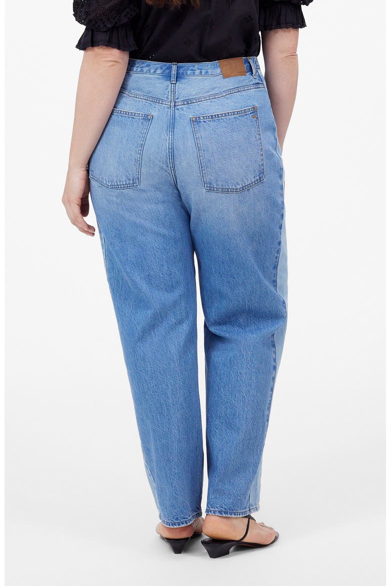 Pieced Oversize Barrel Leg Jeans, Alternate, color, REDLANDS WASH