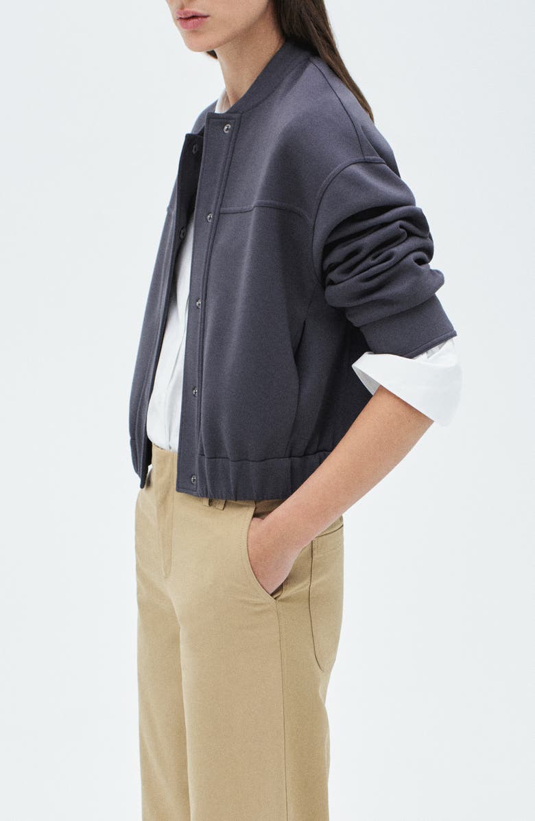MANGO Seamed Knit Bomber Jacket, Alternate, color, 