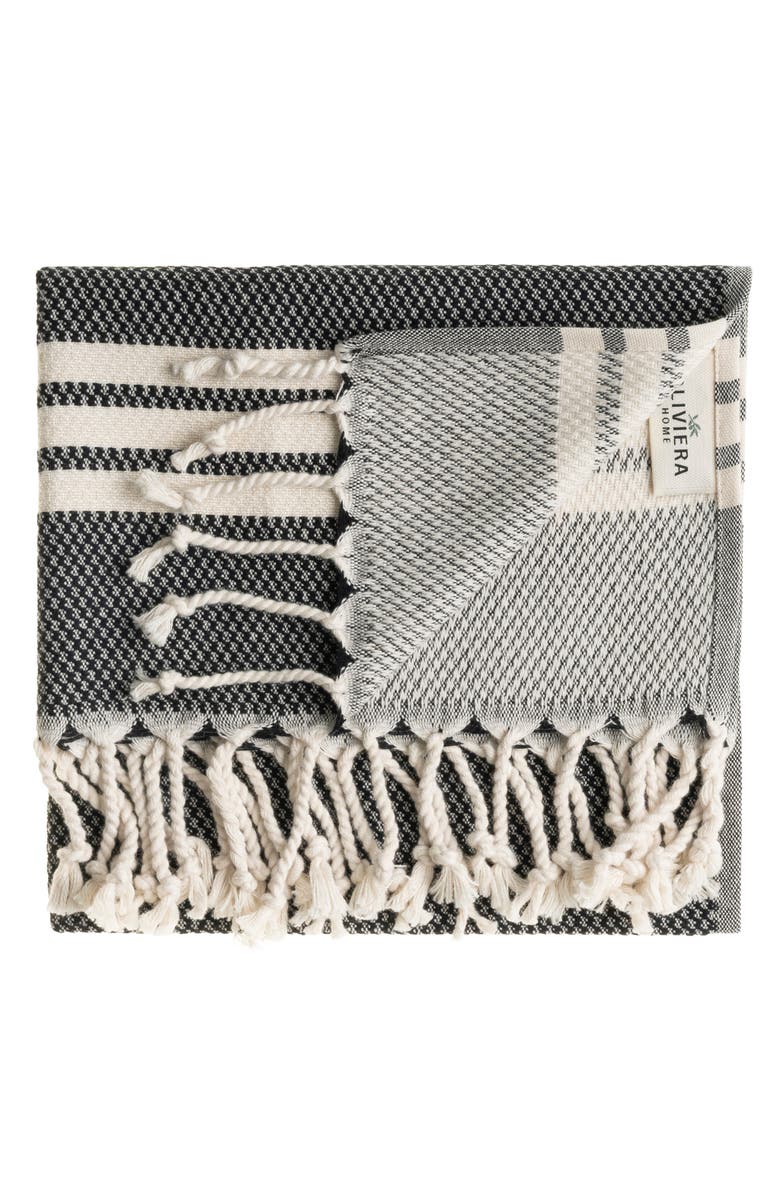 Oliviera Home Newport Turkish Cotton Hand & Kitchen Towel Bundle, Alternate, color, Black