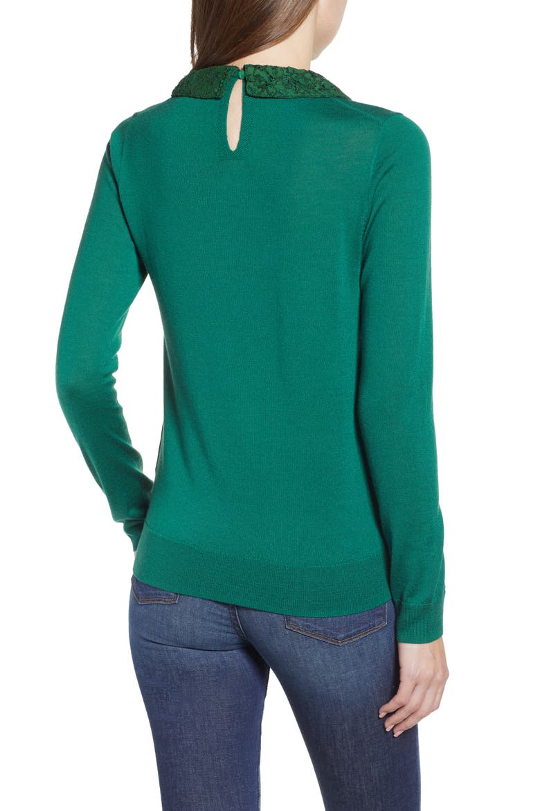 Tippi Sweater with Lace Collar, Alternate, color, ALPINE MEADOW