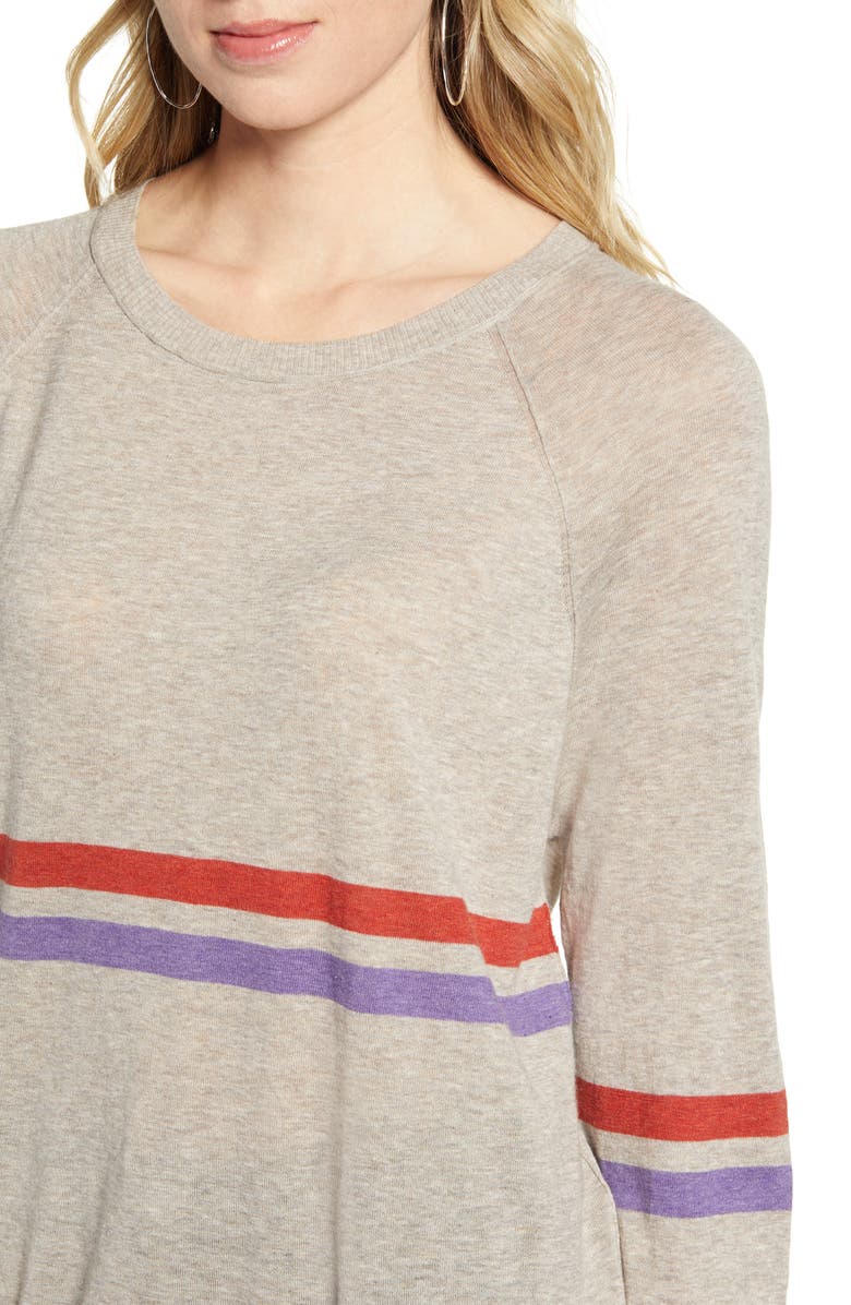 Velvet by Graham & Spencer Race Stripe Lux Cotton Sweater, Alternate, color, 