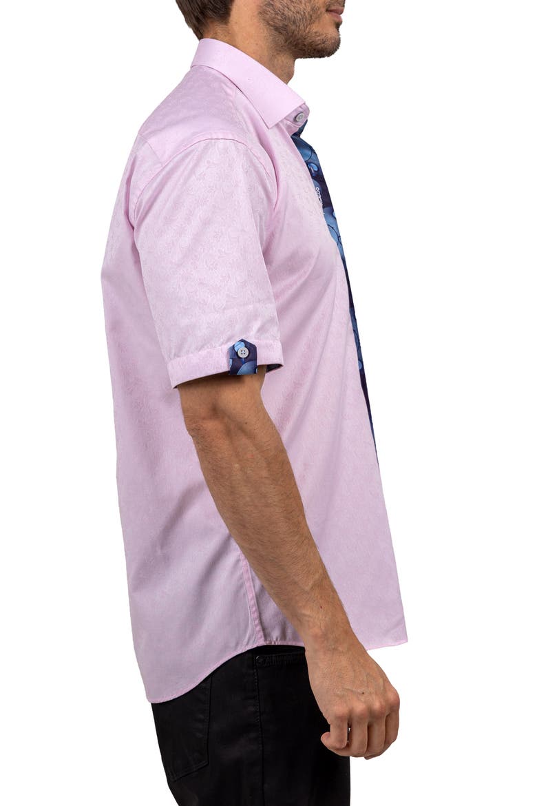 Galileo Ascension 0077 Contemporary Fit Short Sleeve Button-Up Shirt, Alternate, color, PINK