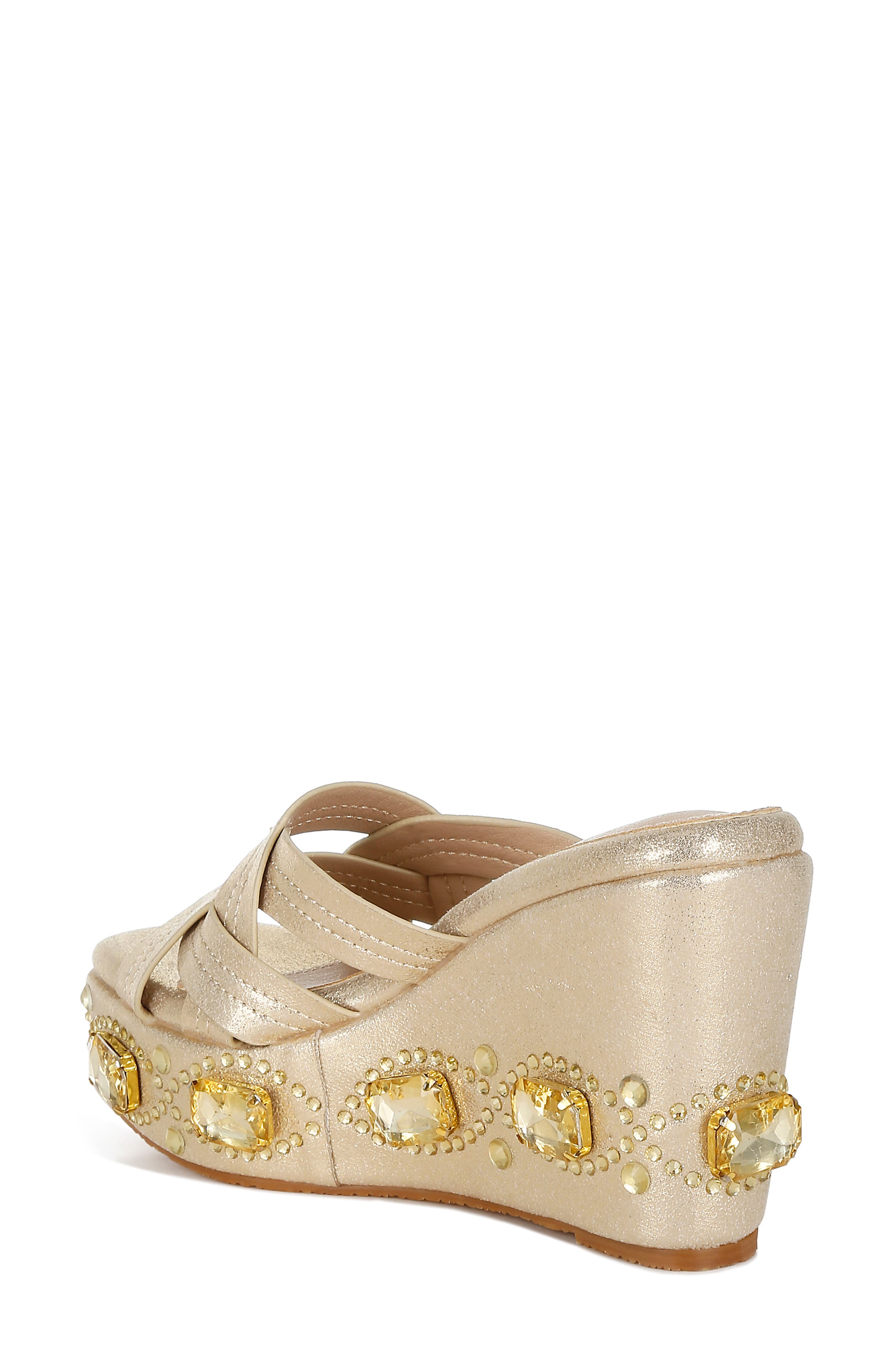 Blistronic Platform Wedge Sandal, Alternate, color, GOLD