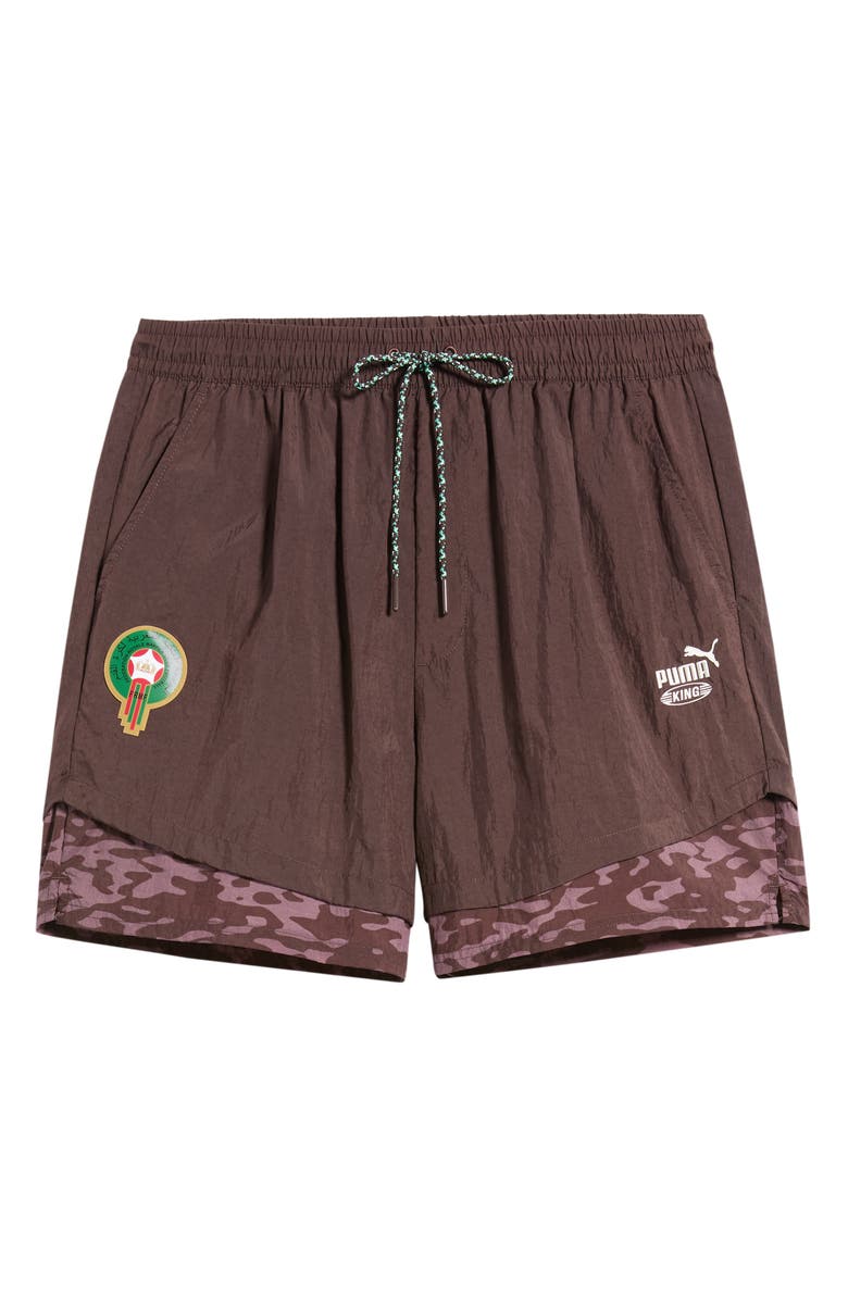 PUMA x Morocco x Salehe Bembury King Track Shorts, Alternate, color, Chocolate Brown