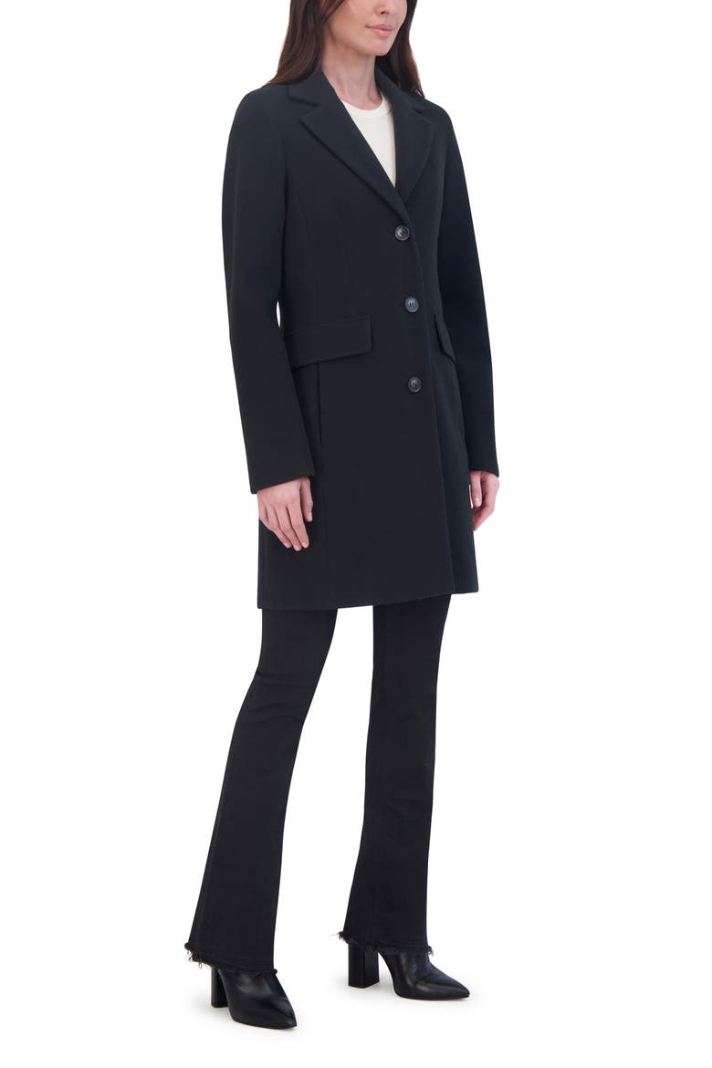 Water Resistant Notch Lapel Coat, Alternate, color, BLACK