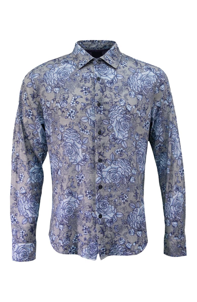 Lords of Harlech Sherlock Tailored Merino Wool Shirt, Alternate, color, Roma Floral Flannel