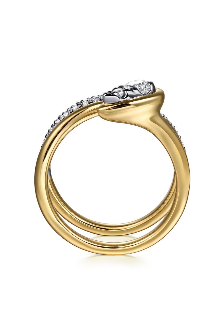 Two-Tone 14K Gold Diamond Wide Band Wrap Ring, Alternate, color, TWO TONE