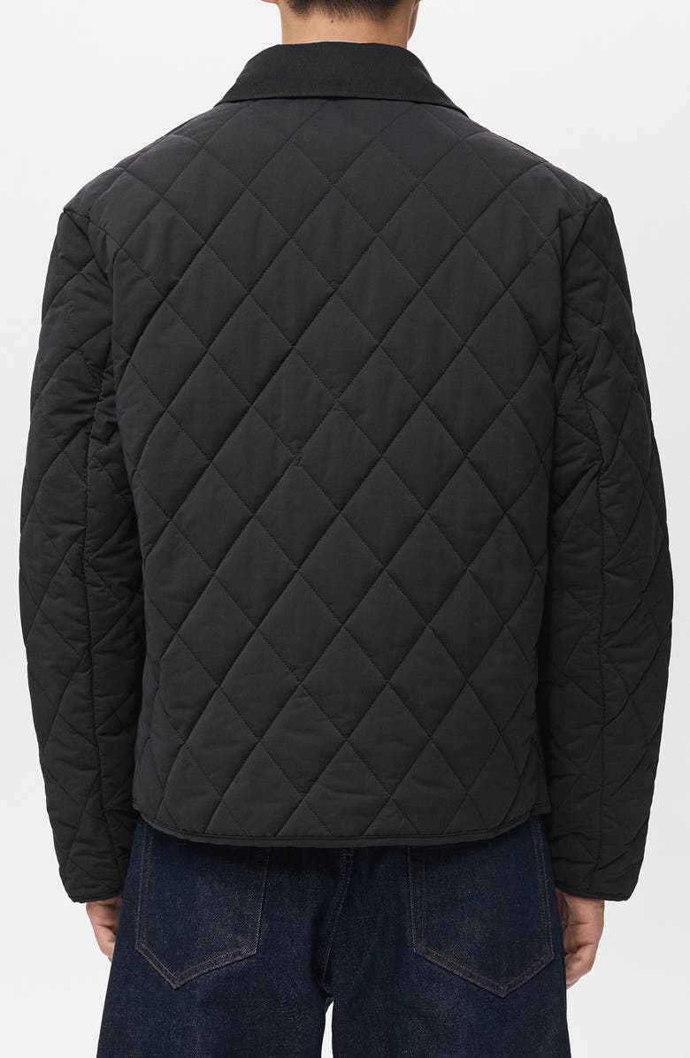 MANGO Water Repellent Quilted Jacket, Alternate, color, Black