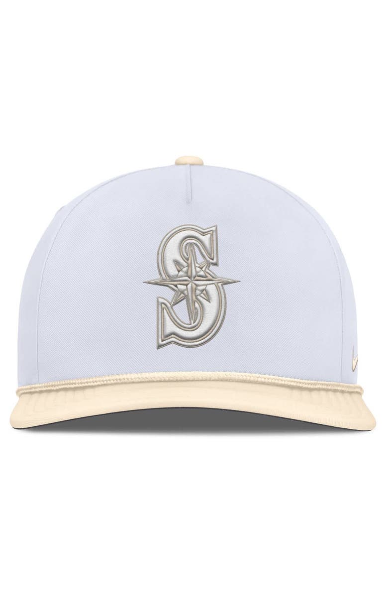 Nike Men's Nike White/Cream Seattle Mariners Pro Performance Snapback Hat, Alternate, color, White