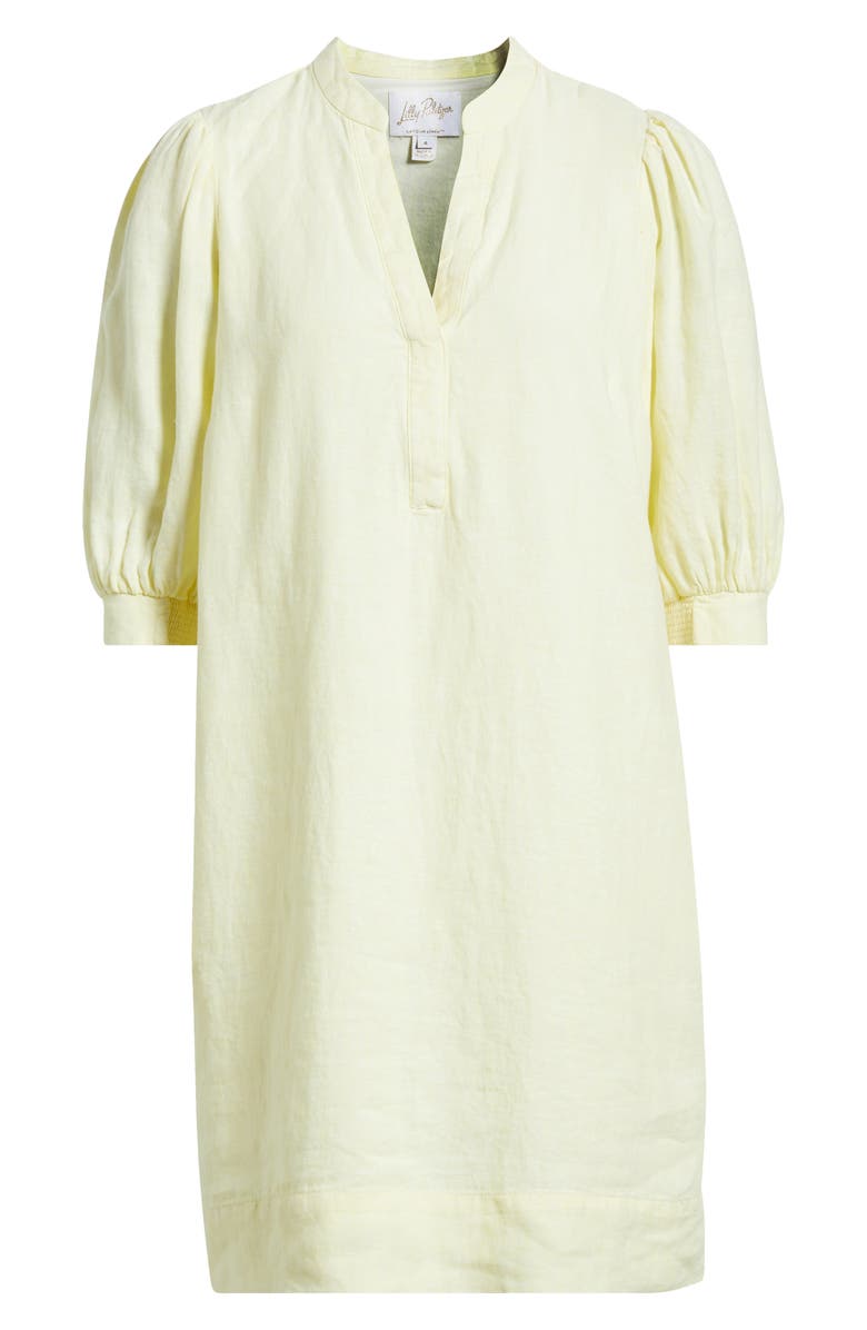 Lilly Pulitzer<sup>®</sup> Mialeigh Limoncello Linen Popover Dress, Alternate, color, 