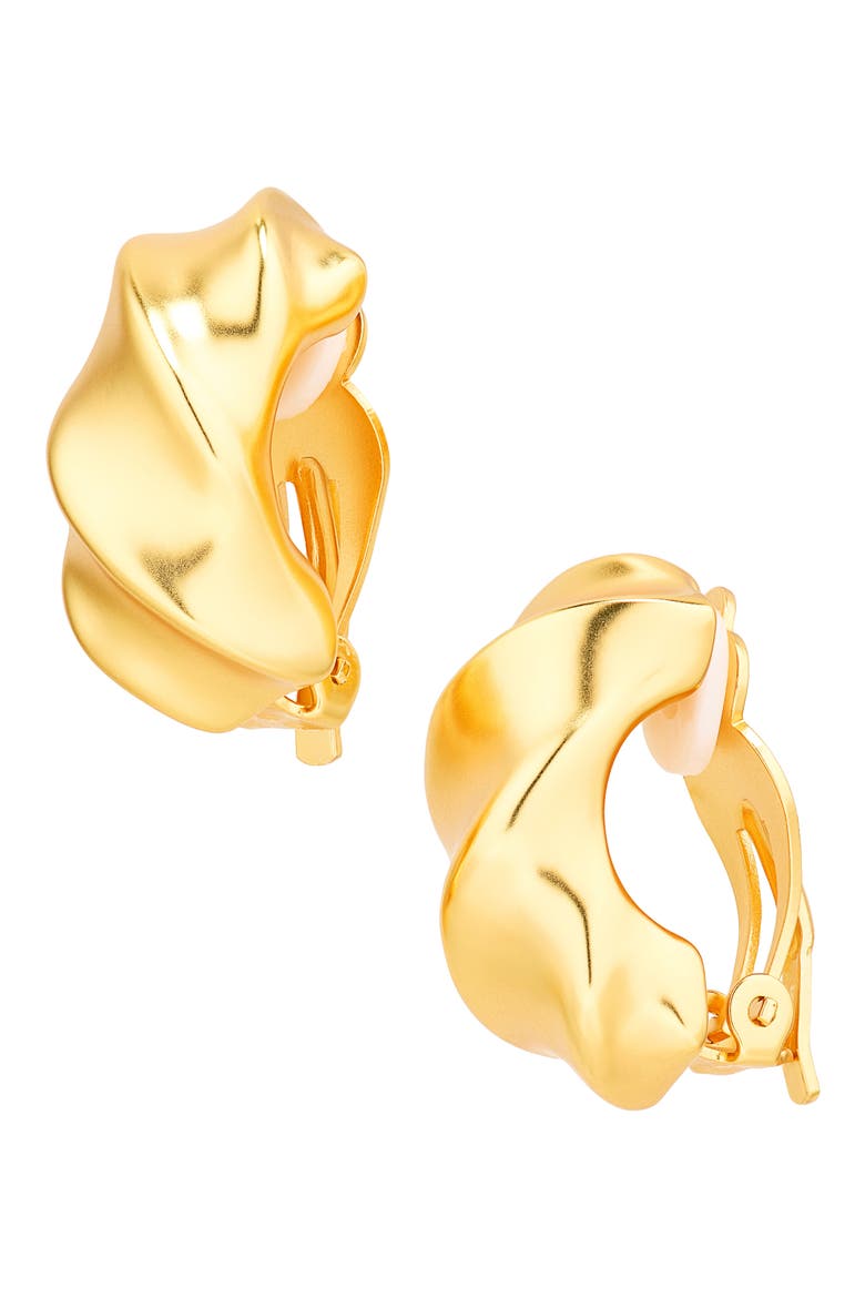 Twisted Wave Clip-On Earrings, Main, color, GOLD