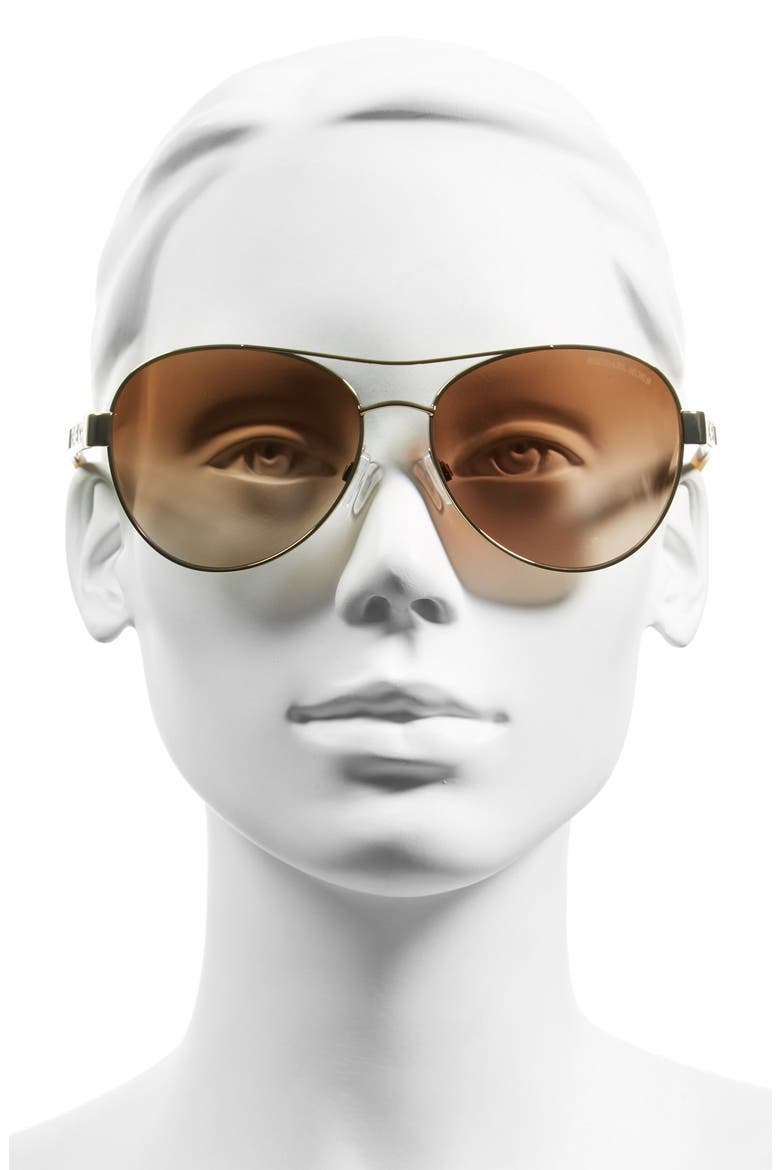 Collection 60mm Aviator Sunglasses, Alternate, color, GOLD/ BROWN GRADIENT