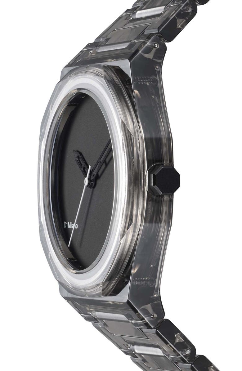 D1 Milano Nylon Bracelet Watch, 39mm, Alternate, color, Black