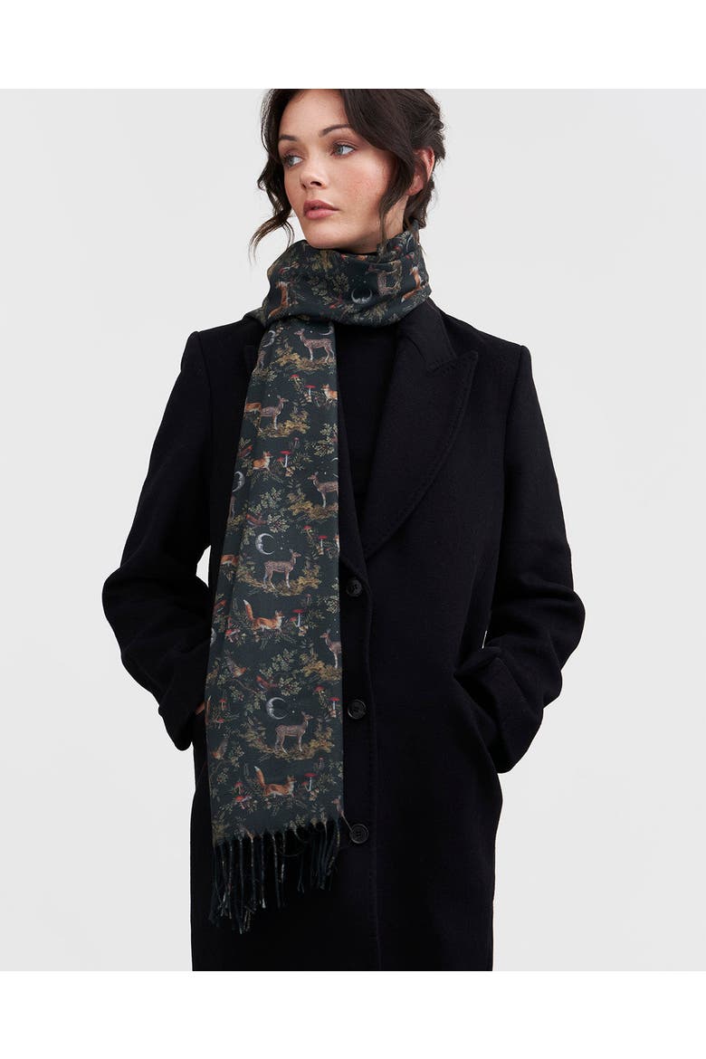 Into the Woods Green Tassel Scarf, Alternate, color, Woodland Green