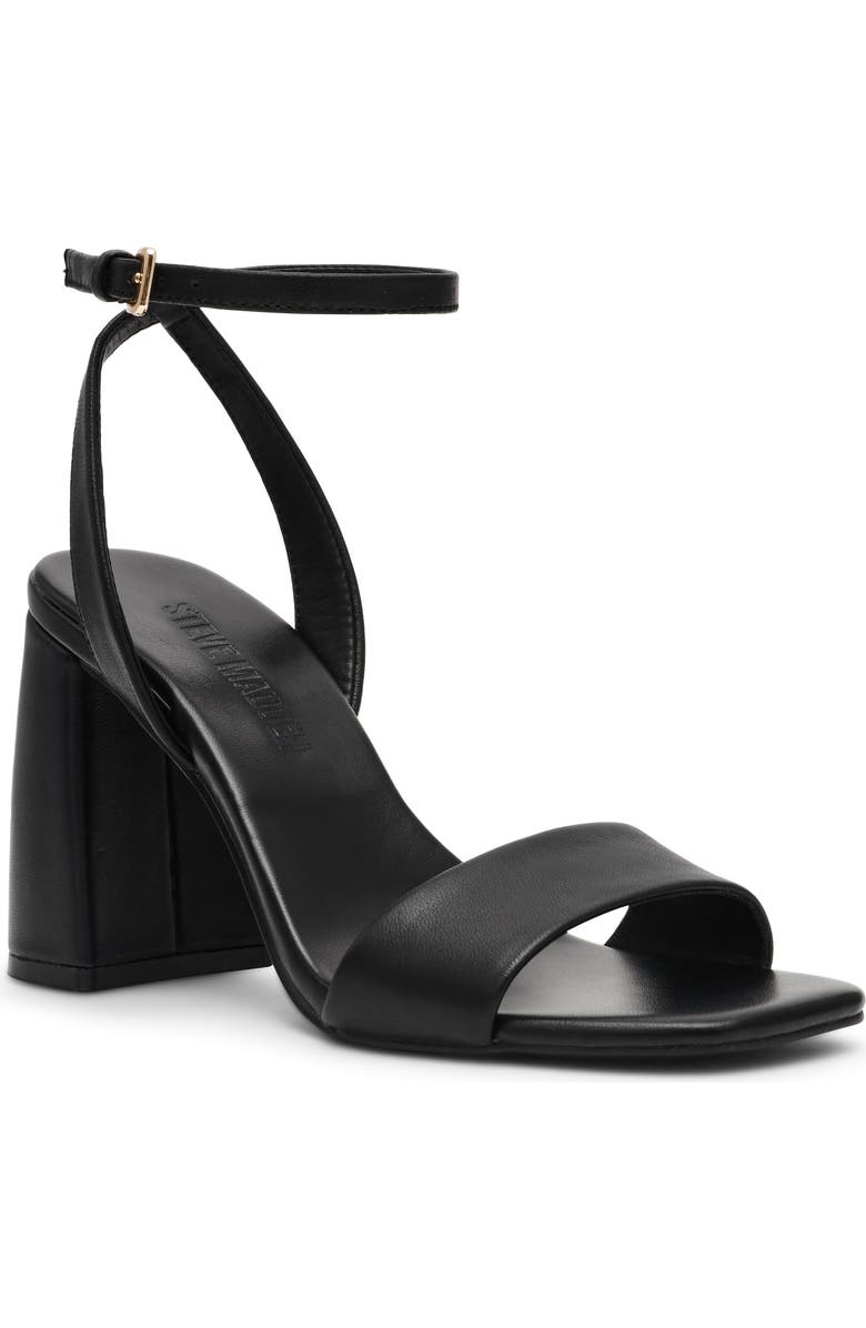 Steve Madden Messa Ankle Strap Sandal, Main, color, Black Leather