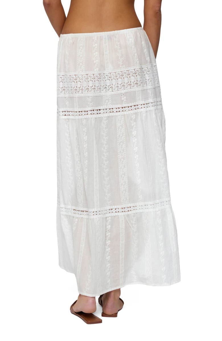 EDIKTED Eyelet Embroidery Maxi Skirt, Alternate, color, White