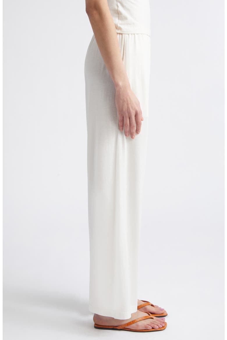 Organic Cotton & Silk Pajama Pants, Alternate, color, OFF-WHITE