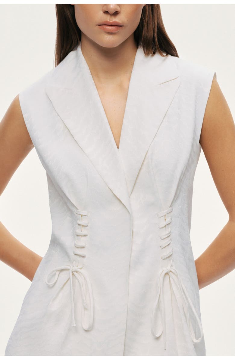 Nocturne Lace-Up Waist Tailored Vest, Alternate, color, Ivory