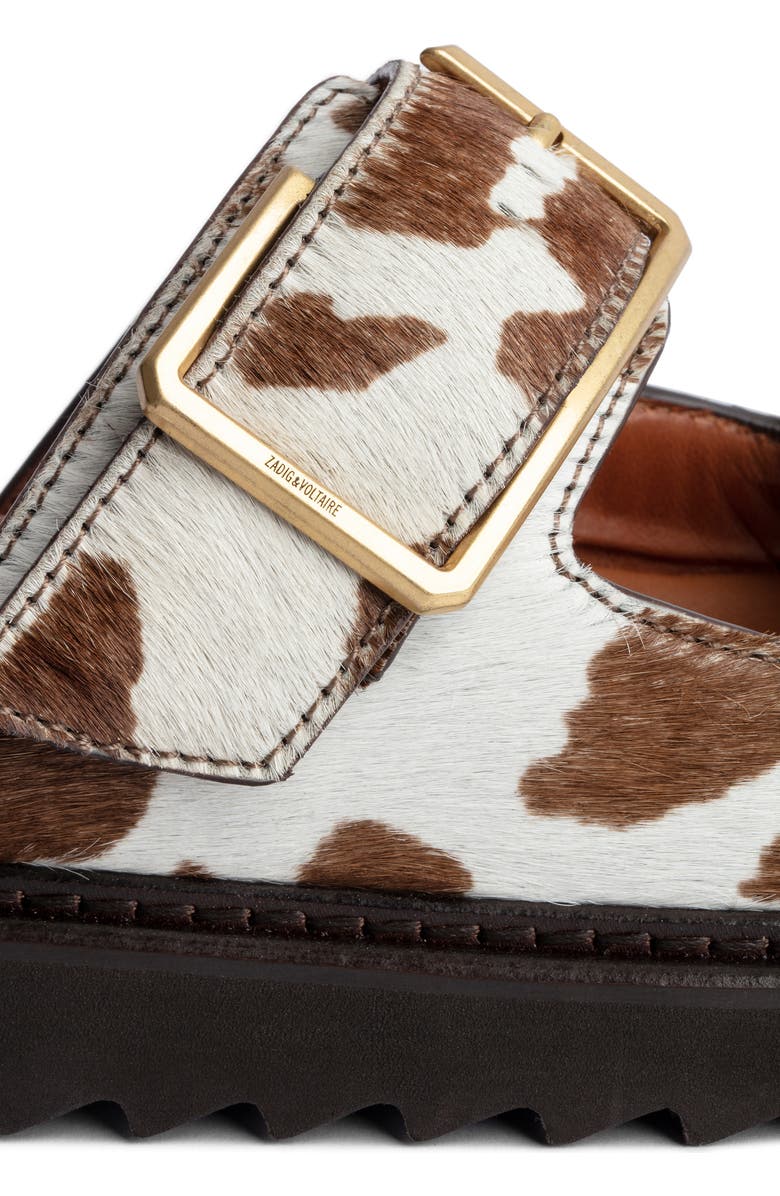 Zadig & Voltaire Alpha Cecilia Geneuine Calf Hair Slide Sandal, Alternate, color,