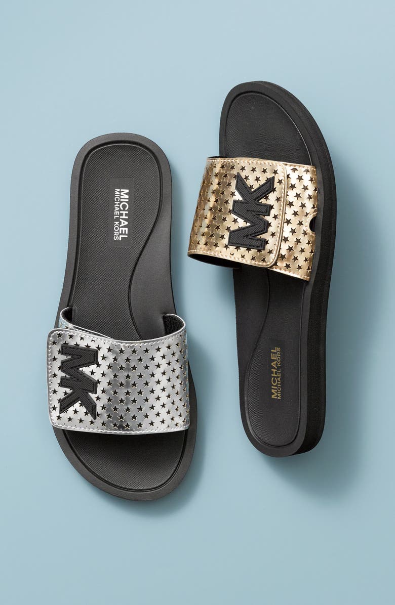 MICHAEL Michael Kors MK Logo Slide, Alternate, color,