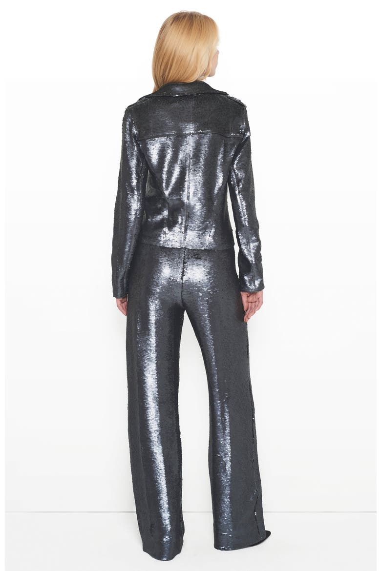 Lullaby Sequin Moto Jacket, Alternate, color, Gunmetal Sequin
