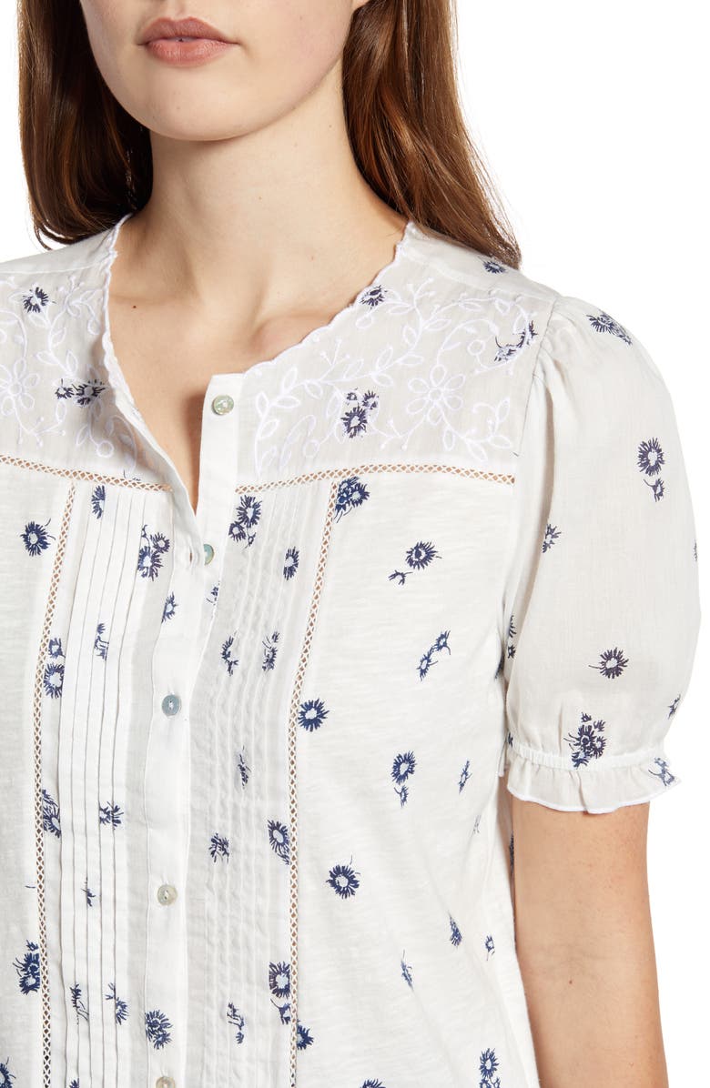 Lucky Brand Floral Short Sleeve Top, Alternate, color,